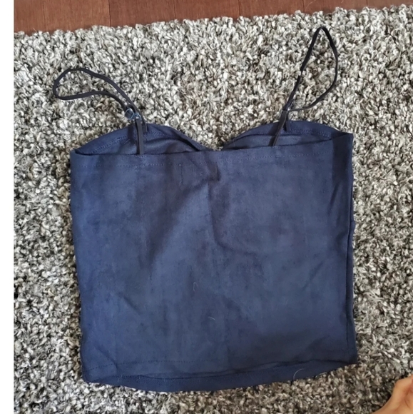 Navy suede cami - Picture 2 of 2